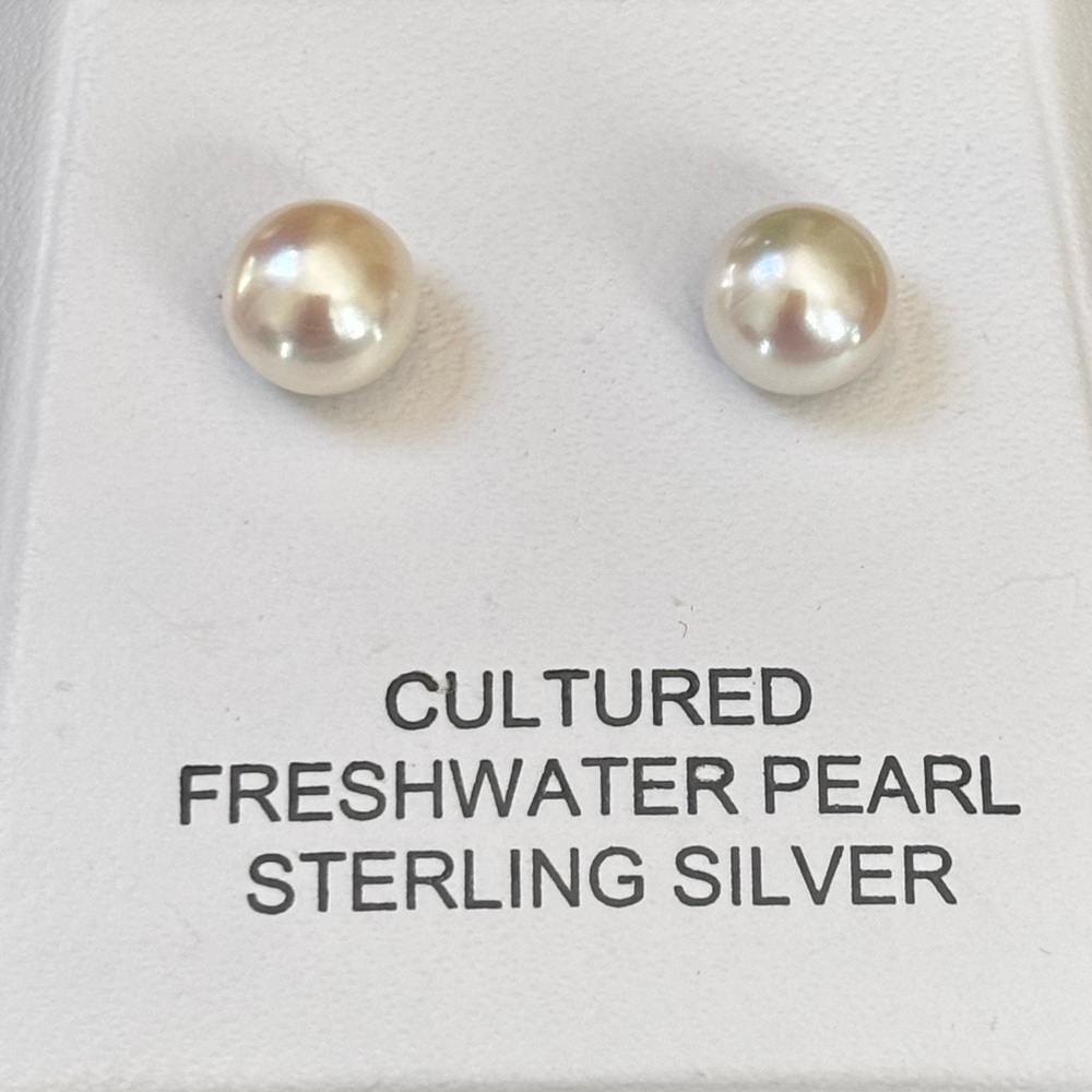 Cultured Freshwater Pearl Sterling Silver Earrings